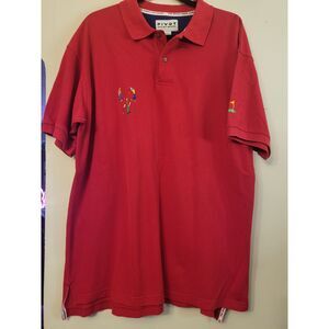 Pivot Sport Ware Red 100% Fine Cotton Short Sleeve Golf Polo Men Size Large‎